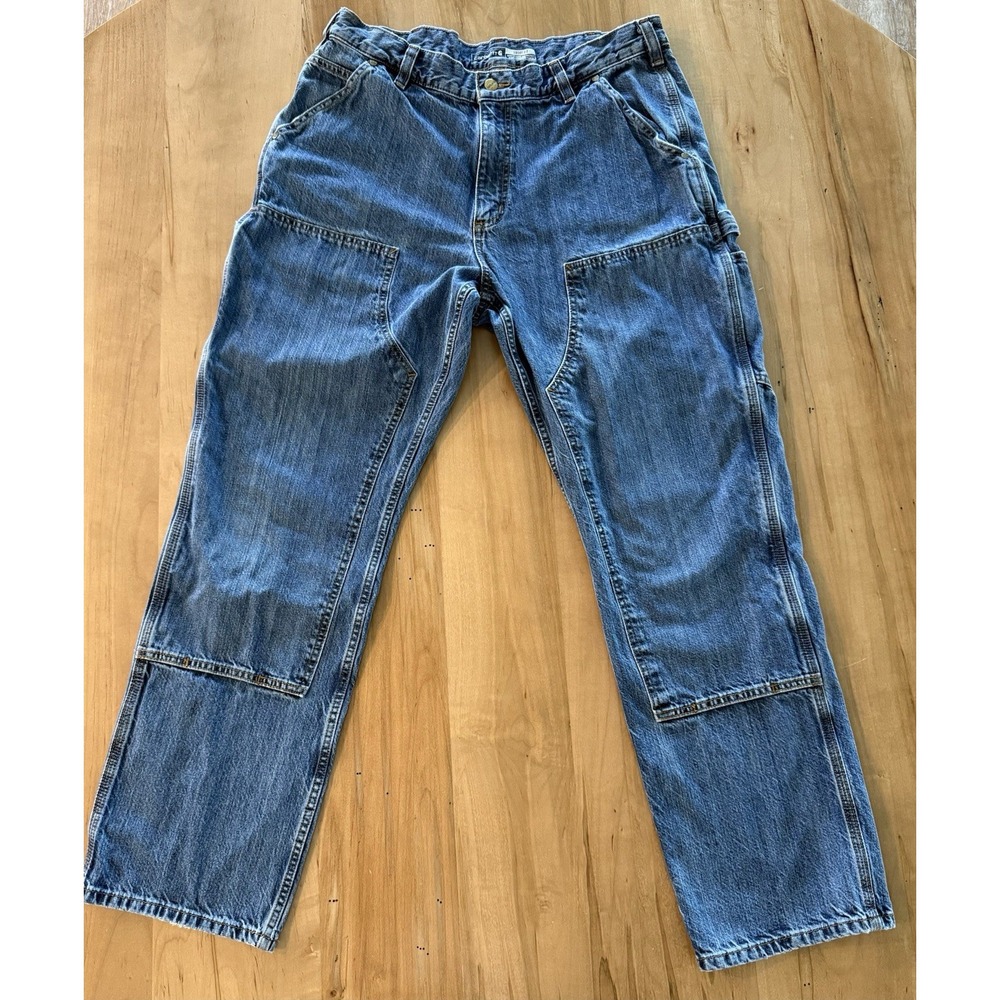 Carhartt Double Knee Utility Loose Fit Denim Jeans Medium Wash Denim 36x32